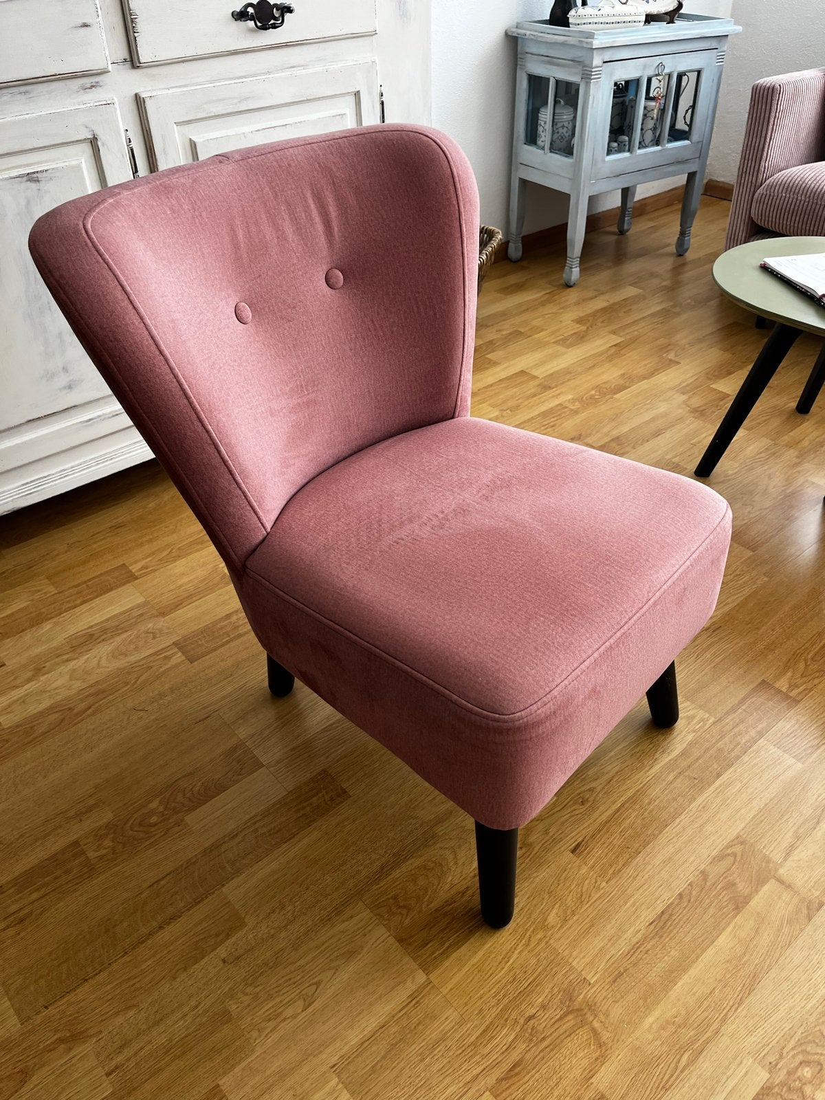 Oud roze stoeltje - Zo goed als nieuw, Huis en Inrichting, Stoelen, Ophalen, Overige kleuren, Zo goed als nieuw, Eén