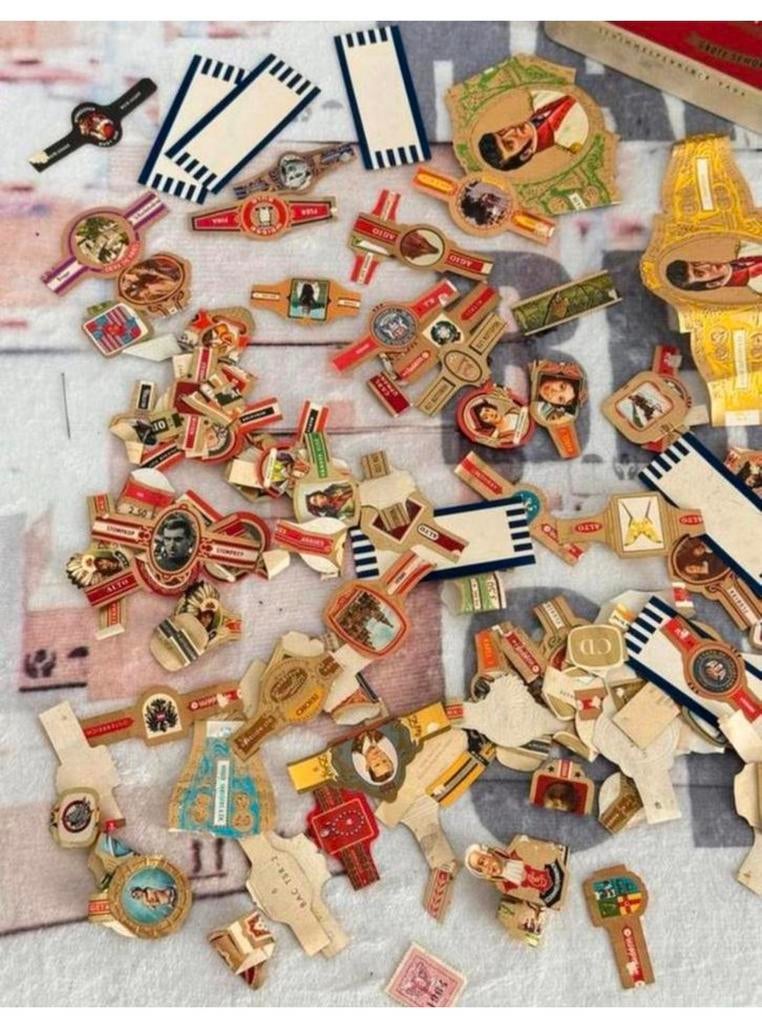 Partij + 100 sigarenbandjes sigaren bandjes en blik vintage, Ophalen of Verzenden, H, H, H
