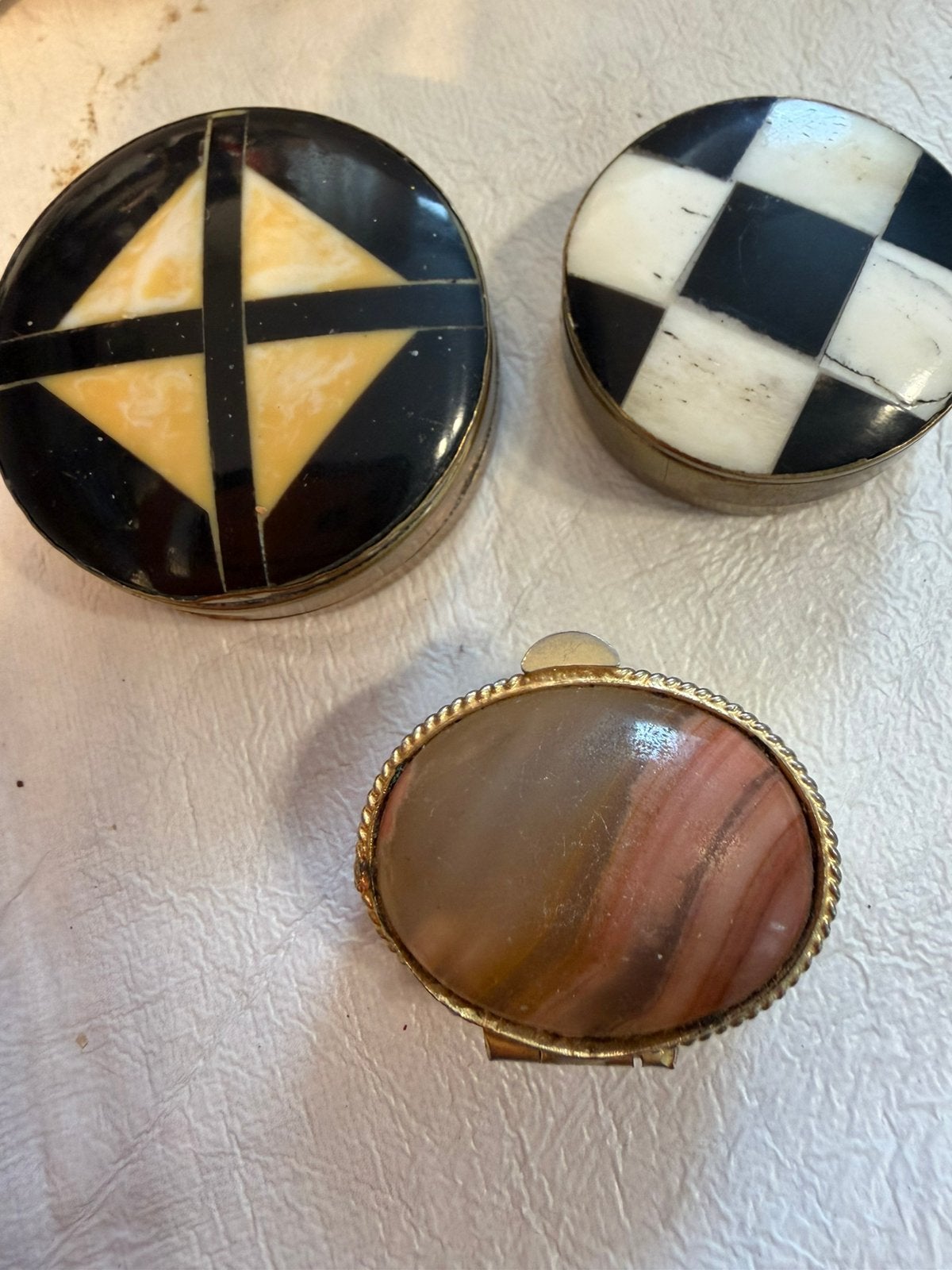 3 vintage pillendoosjes, Verzenden