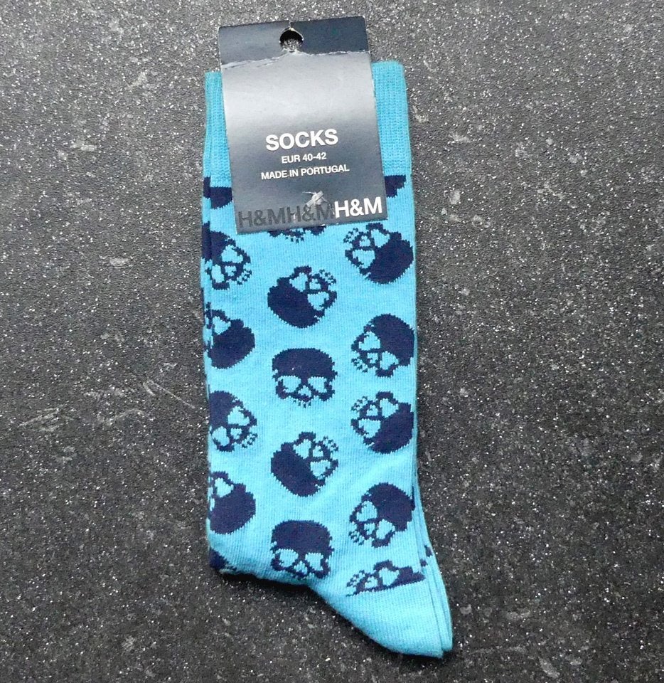 Sokken blauw doodshoofd skull print maat 40-42 - NIEUW!, Kleding | Heren, Sokken en Kousen, Nieuw, Maat 39 t/m 42, Blauw, Ophalen of Verzenden