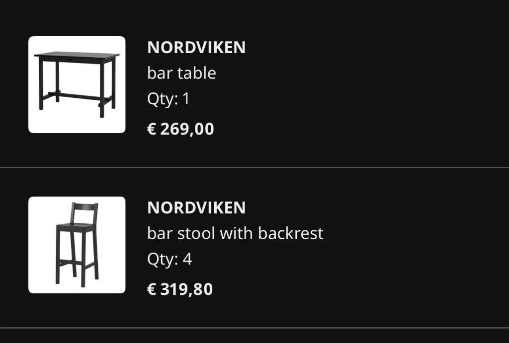 Hoge Tafel IKEA NORDVIKEN, Huis en Inrichting, Ophalen, 100 tot 150 cm, 50 tot 100 cm, Zo goed als nieuw