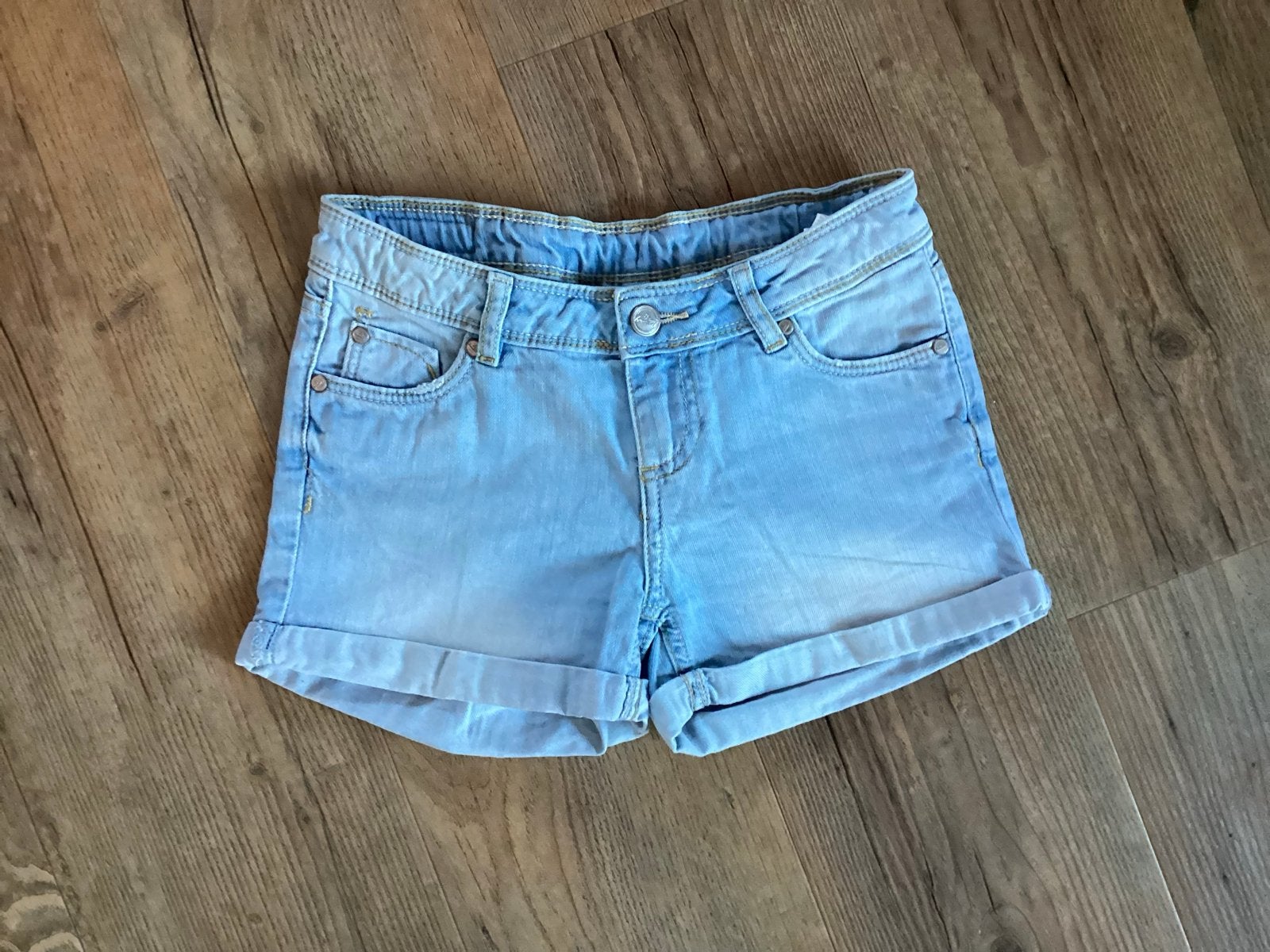 Lichtblauwe korte meisjes jeans maat 140, Kinderen en Baby's, Kinderkleding | Maat 140, Ophalen of Verzenden, Gebruikt, Meisje