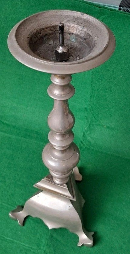 Antieke Kerkkandelaar– 43 cm / 2,3 kg (ca 1900), Antiek en Kunst, Antiek | Kandelaars, Ophalen of Verzenden, Koper of Brons