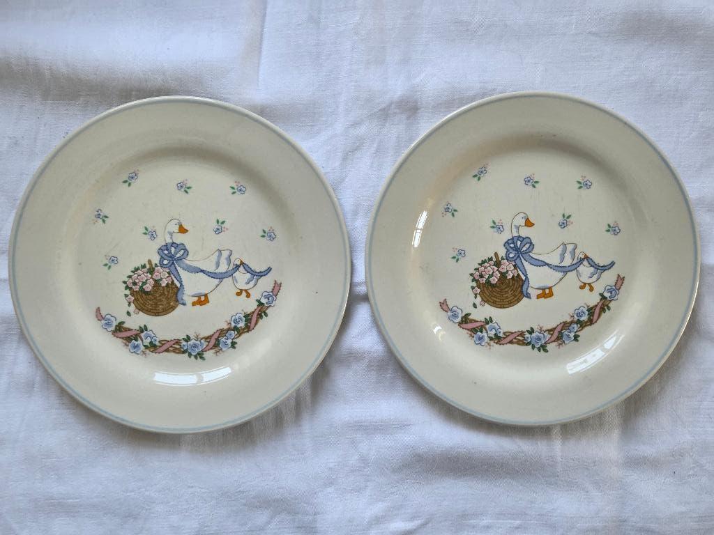 Luciano-coll. 4 jahreszeiten: 2x ontbijtbordjes met gans, Ophalen of Verzenden, Zo goed als nieuw, Bord(en), Wedgwood