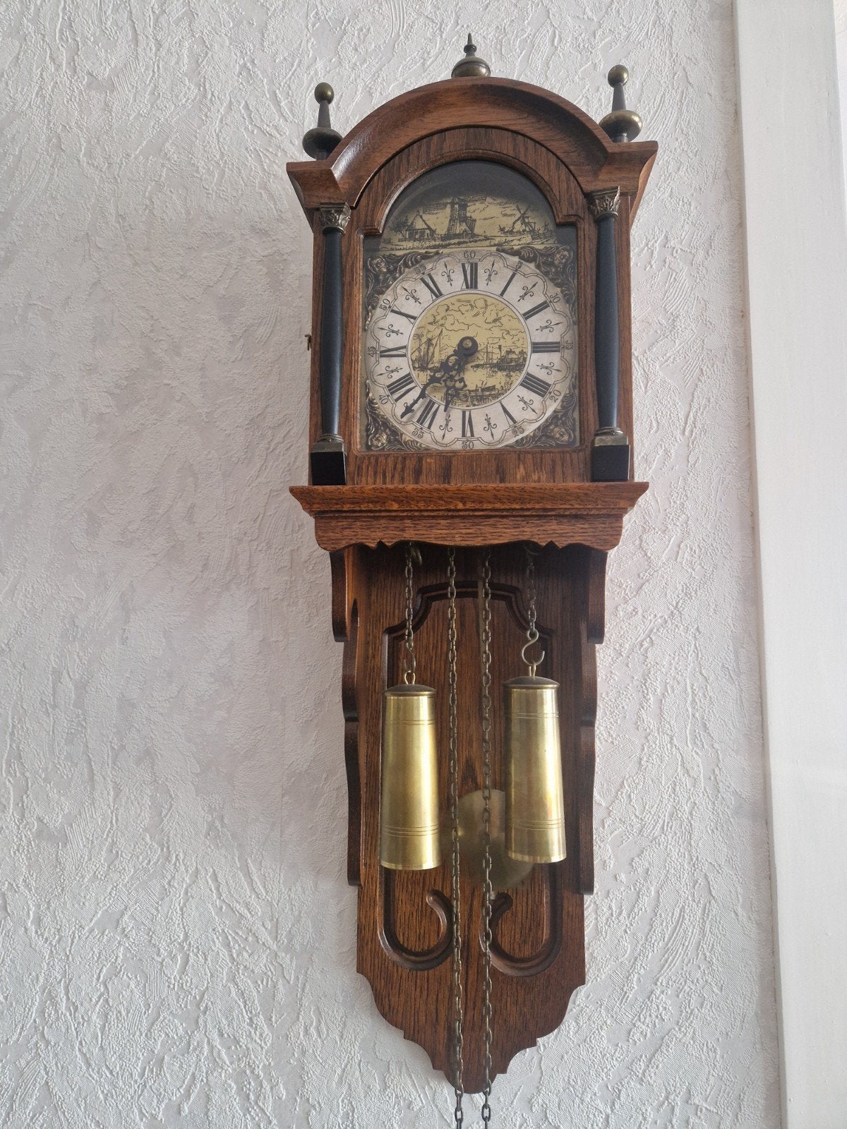 Mooie eikenhouten klok, Antiek en Kunst, Ophalen