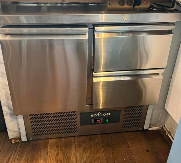 Horeca rvs werkbank koeling koelkast werktafel, Huis en Inrichting, Keuken | Keukenelementen, Zo goed als nieuw, Minder dan 100 cm
