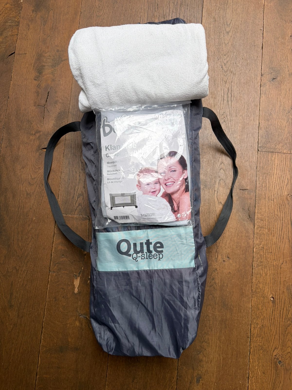 Qute Q-sleep campingbed - weinig gebruikt, Kinderen en Baby's, Ophalen, Gebruikt, Reisbedje