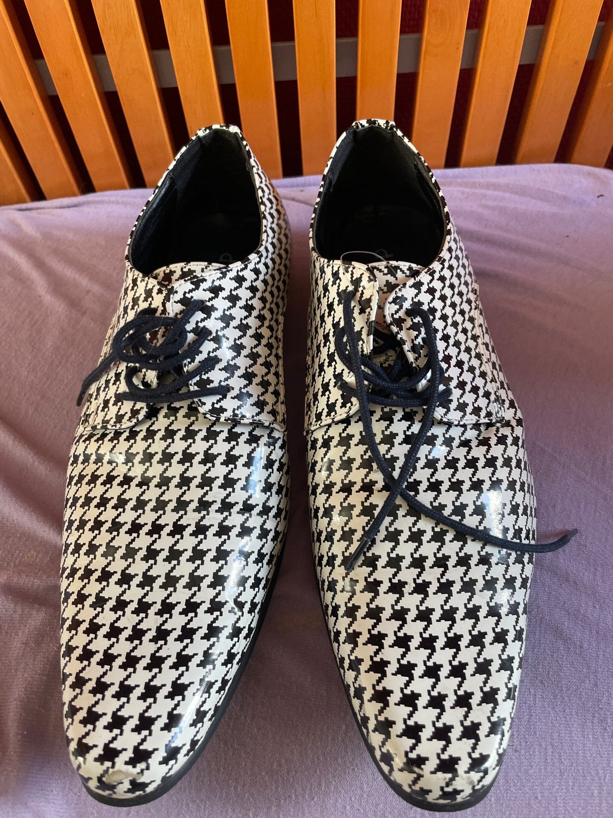 Dobell Veterschoenen Zwart/Wit Houndstooth Maat 44, Ophalen, Gedragen, Veterschoenen
