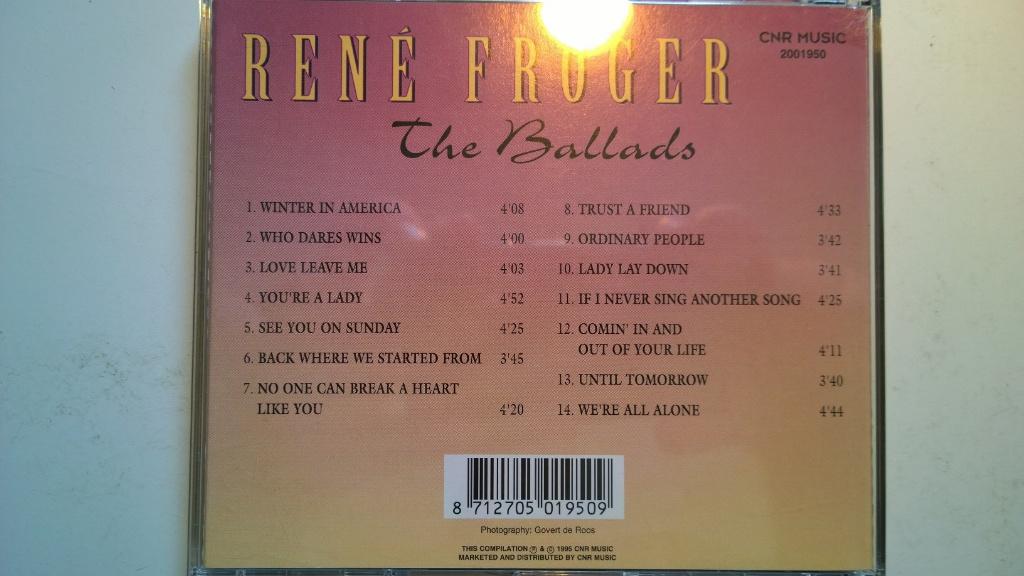 Rene Froger - The Ballads, Ophalen of Verzenden, 1980 - 1989, Zo goed als nieuw