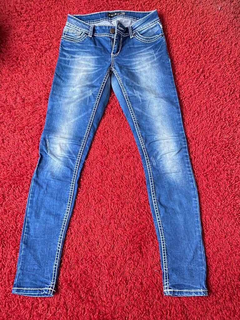 Blauwe skinny jeans spijkerbroek Amisu maat W25, Blauw, Nieuw, Ophalen of Verzenden, W27 (confectie 34) of kleiner