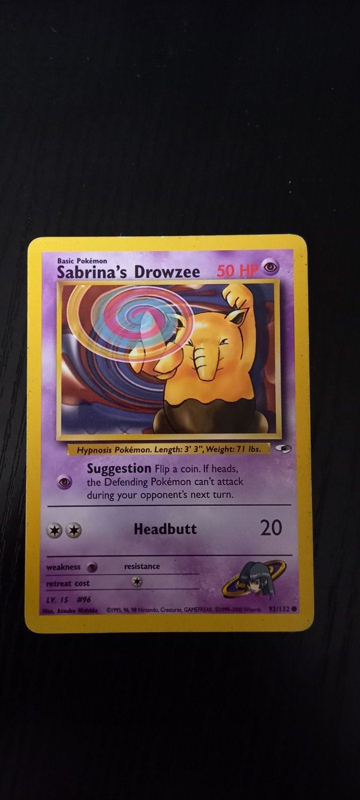 Sabrina's Drowzee Pokémon kaart - 92/132, Ophalen of Verzenden, Gebruikt, Losse kaart