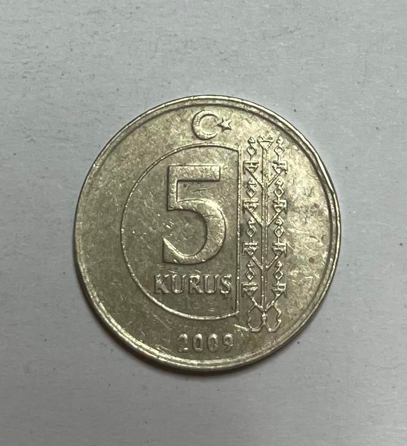 5 kurus Turkije 2009, Ophalen of Verzenden, Overige landen
