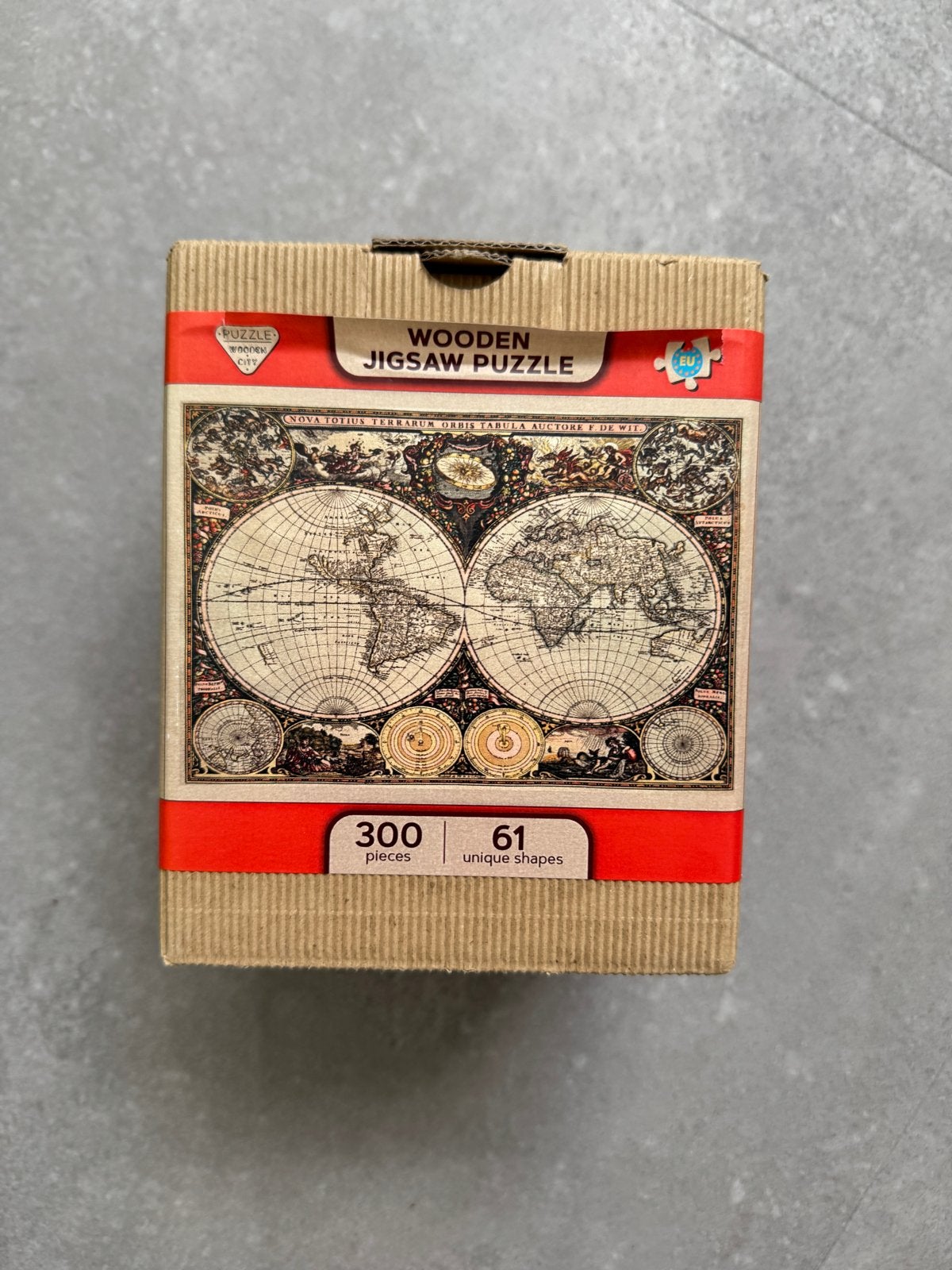 Houten legpuzzel 'Antieke Wereldkaart' - 300 stukjes, Ophalen of Verzenden, 500 t/m 1500 stukjes, Nieuw, Legpuzzel