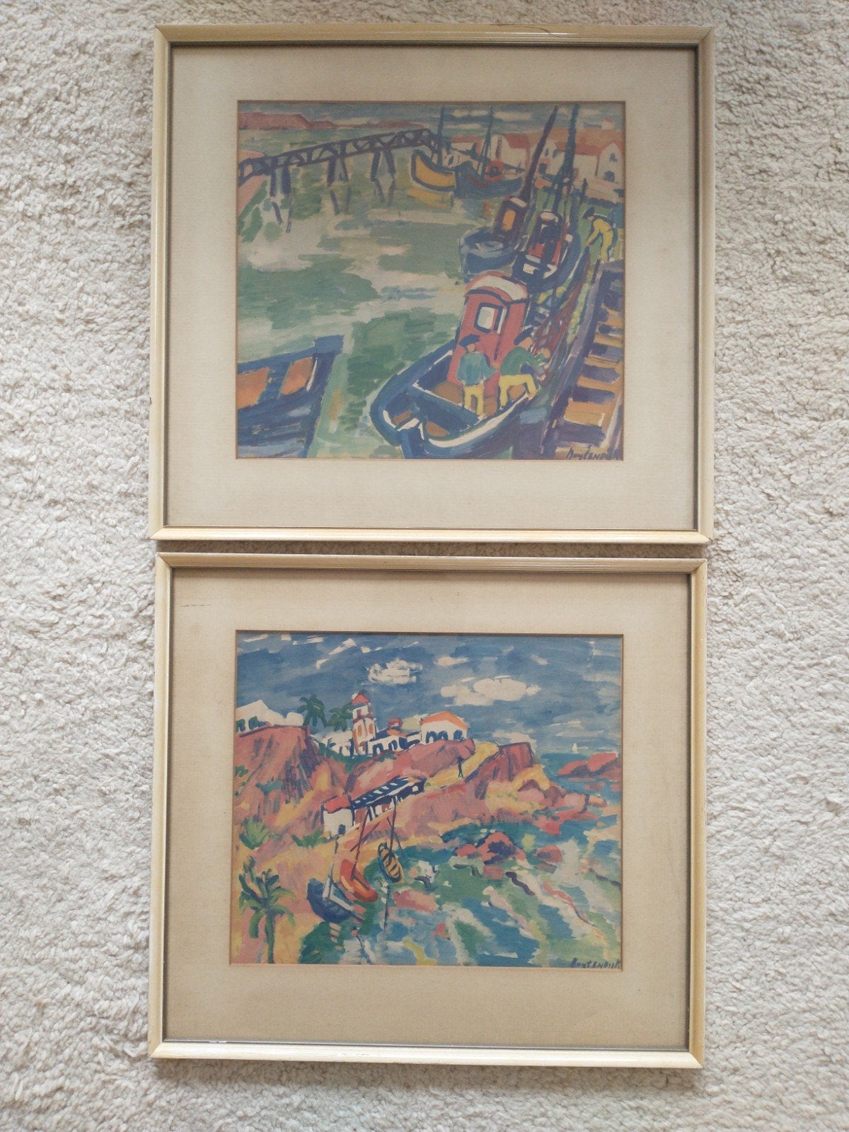 2 ingelijste prints van Buytendijk de Ploeg uit de jaren '50, Ingelijst, 40 cm, 1950 - 1999, Overige technieken