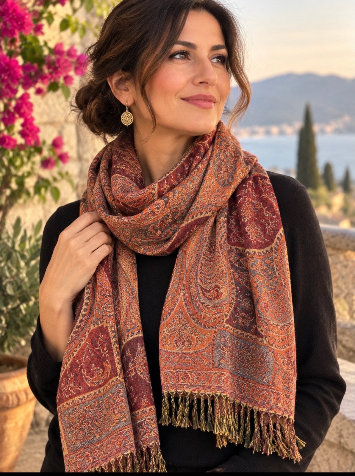 Handgeweven Pashmina Wollen Sjaal - 180x50 cm, Verzenden, Nieuw, Pashmina