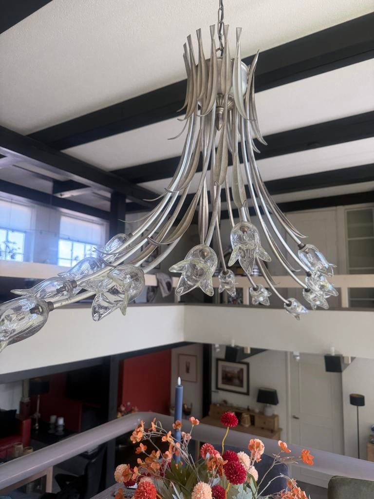 Prachtige hanglamp met 14 glazen kelkjes - 110x75 cm, Huis en Inrichting, Ophalen, Zo goed als nieuw