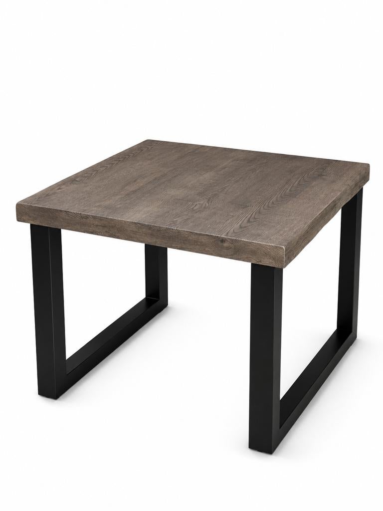 Hoektafel Rough Boomstamtafel 70x70 cm met U-poot, Ophalen, Vierkant, 50 tot 100 cm, Zo goed als nieuw