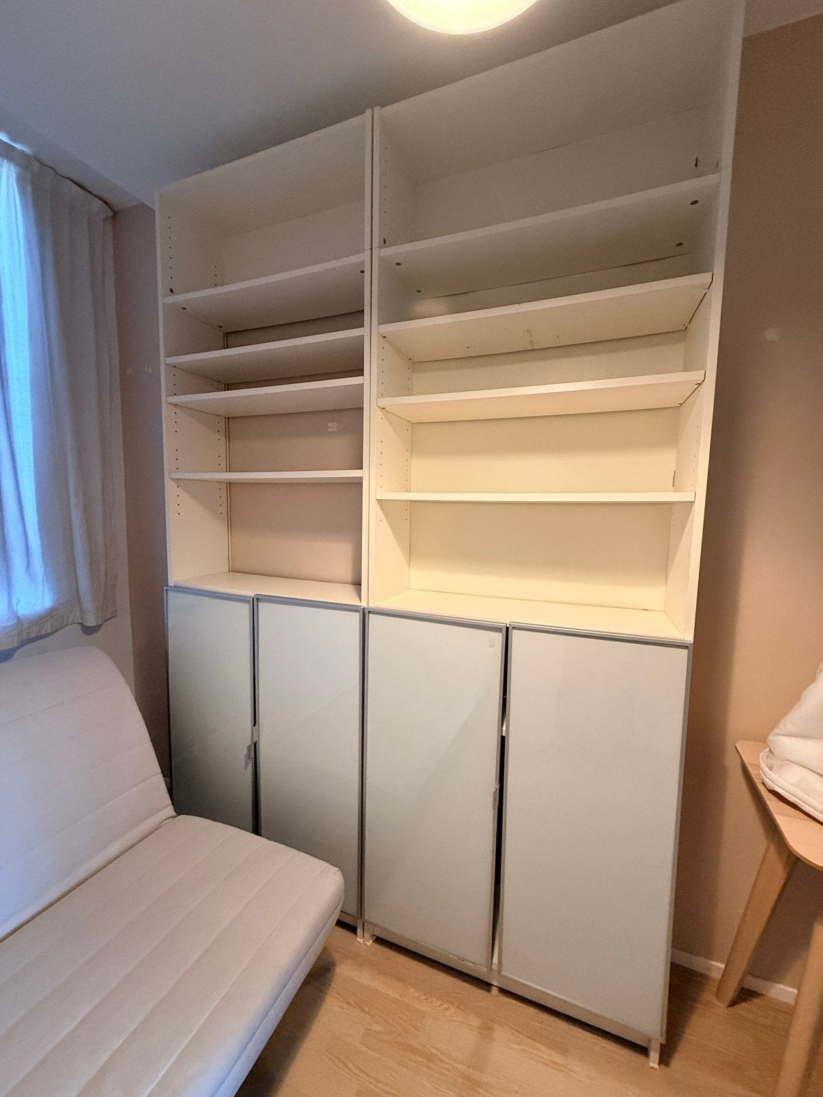 Witte boekenkast met deuren - IKEA Billy/Oxberg, Ophalen, Gebruikt, 100 tot 150 cm, 200 cm of meer