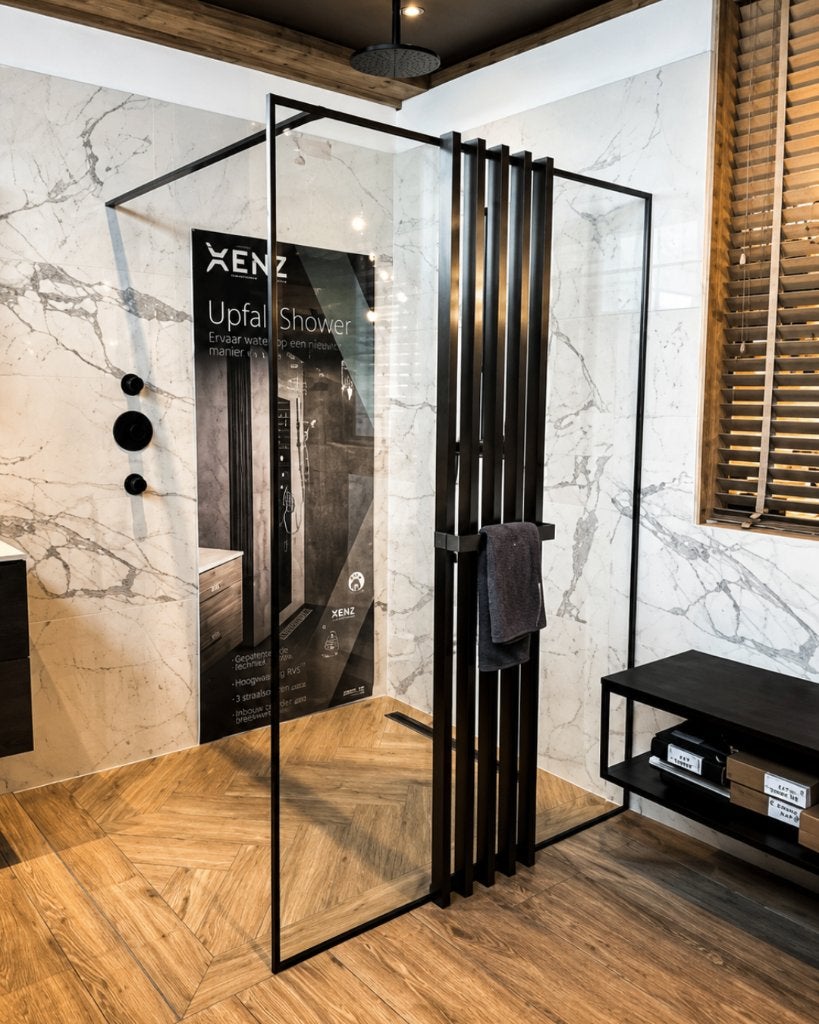 Riho define glazen douchewand, gunmetal 140 x 200 cm, Ophalen, 100 tot 150 cm, 200 cm of meer, 75 cm of meer