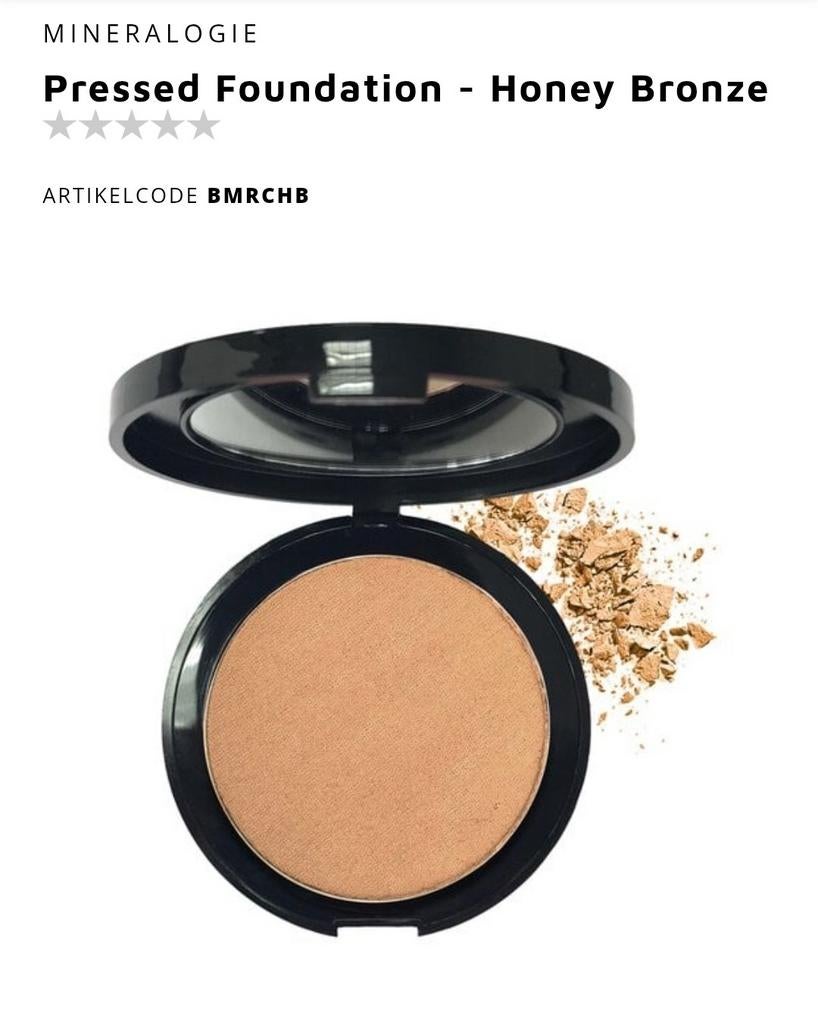 Mineralogie Pressed Foundation - Honey Bronze, Ophalen of Verzenden, Nieuw, Overige kleuren, Gehele gezicht