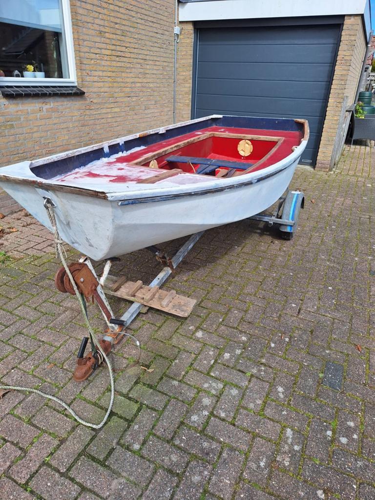 Leuke en veelzijdige Mirror bijboot met trailer, Watersport en Boten, Ophalen, Gebruikt, Inclusief trailer, Hout