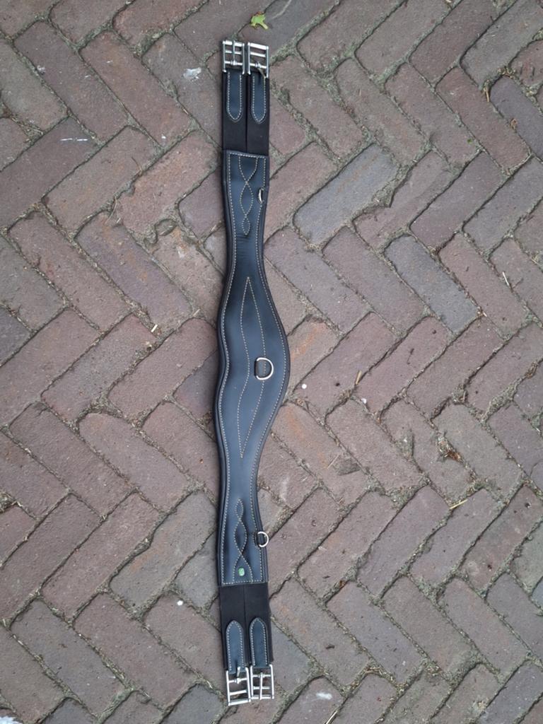 Anatomische leren singel met elastiek 105 cm, Dieren en Toebehoren, Ophalen of Verzenden, Zo goed als nieuw, Dressuur