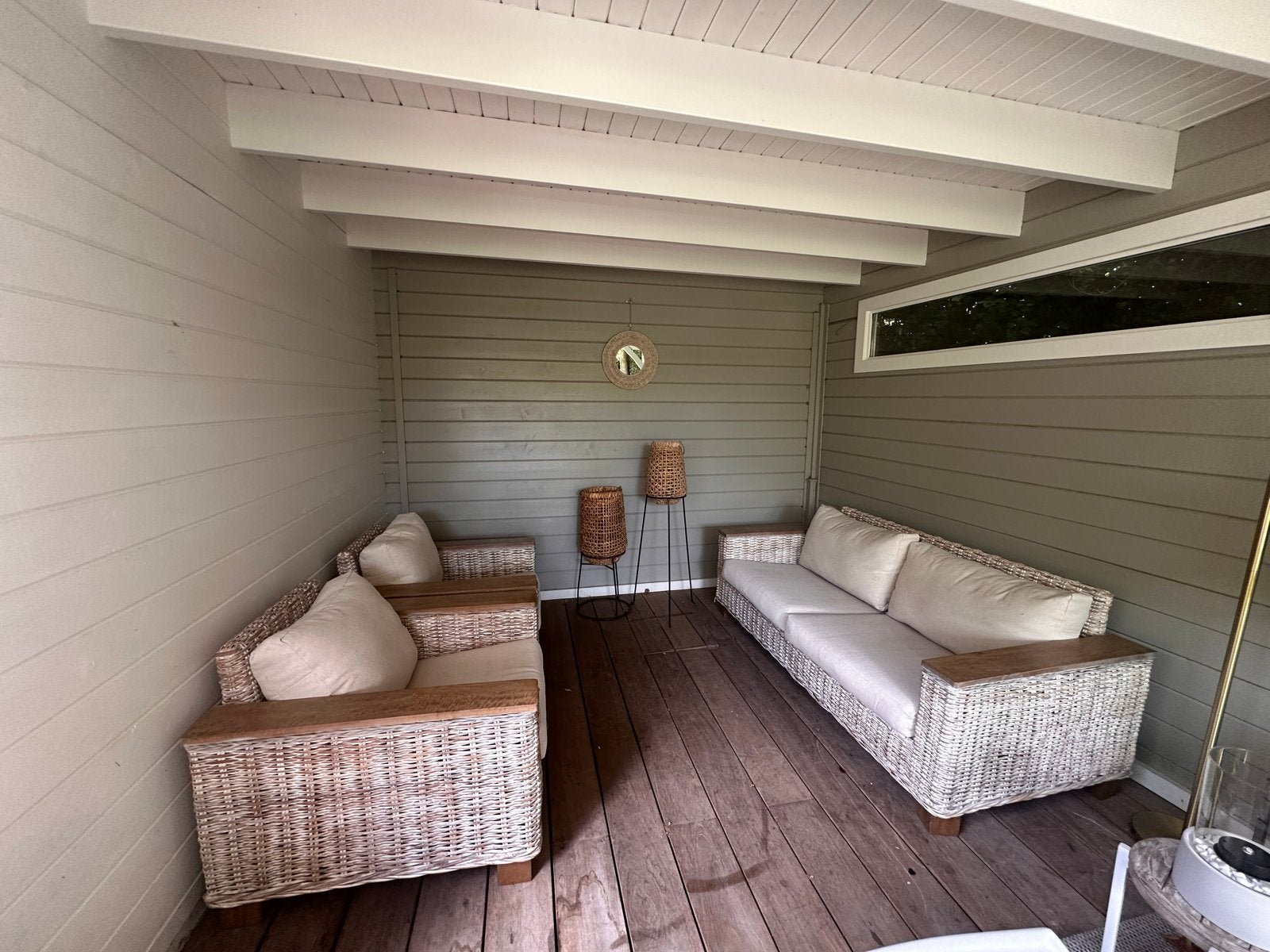 Rotan loungeset met 4 zitplaatsen, Ophalen, 4 zitplaatsen, Gebruikt, Rotan