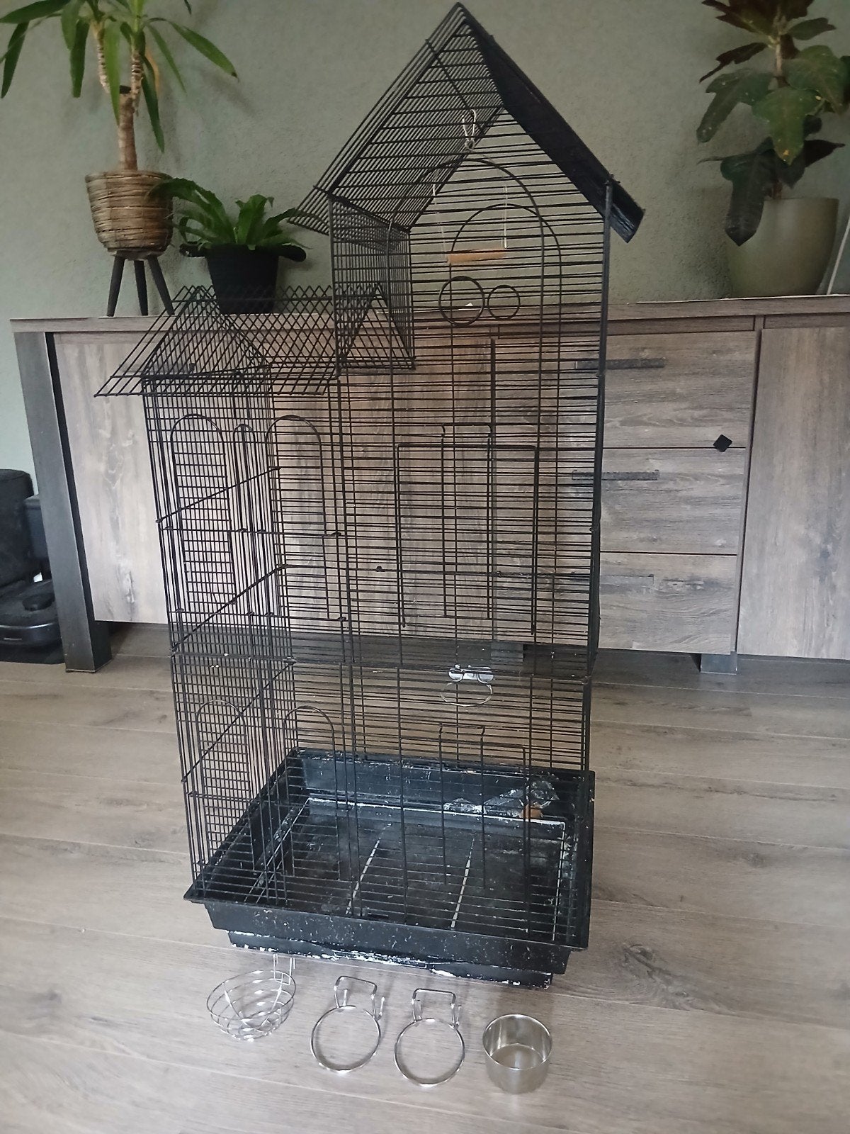 Zwart vogelhok, Ophalen, Zo goed als nieuw, 110 cm of meer