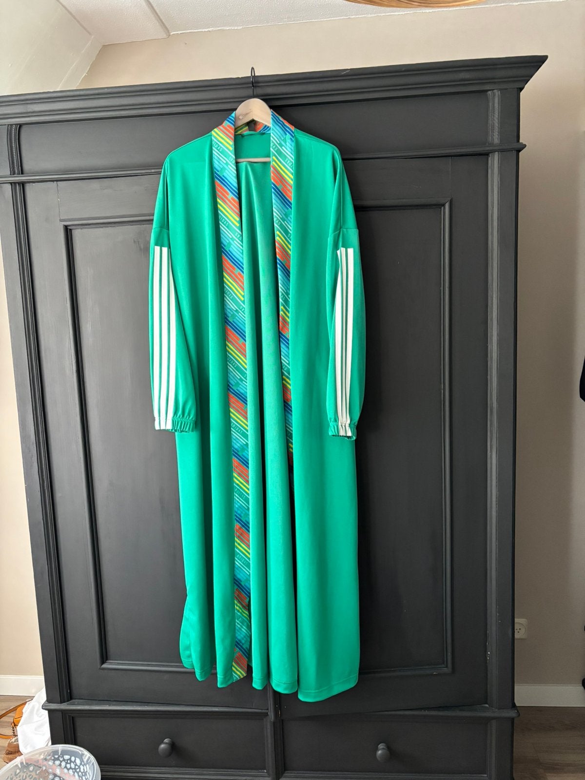 Adidas groen lang vest maar 48/50, Verzenden, Zo goed als nieuw, Groen, Trui of Vest