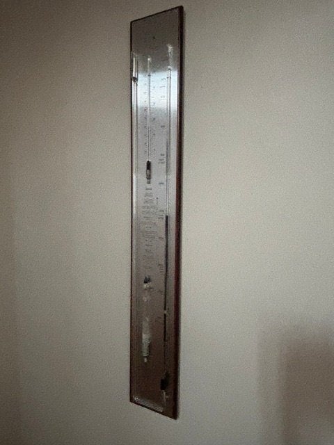 Mooie Roselli  barometer zwart/messing (nieuwprijs €325), Ophalen, Gebruikt, Barometer