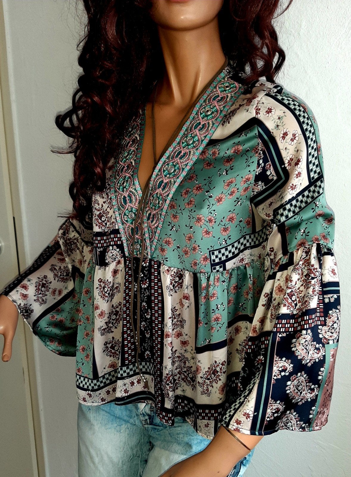 Prachtig blouse Hippie Gipsy Ibiza Nieuw NKN, Kleding | Dames, Verzenden, Zo goed als nieuw, Maat 38/40 (M)