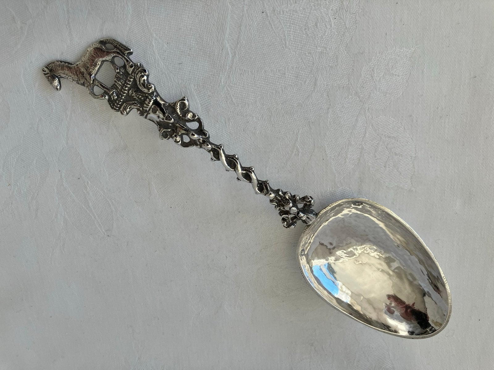 Antieke zilveren gelegenheidslepel met paard, 1817, Verzenden, Zilver