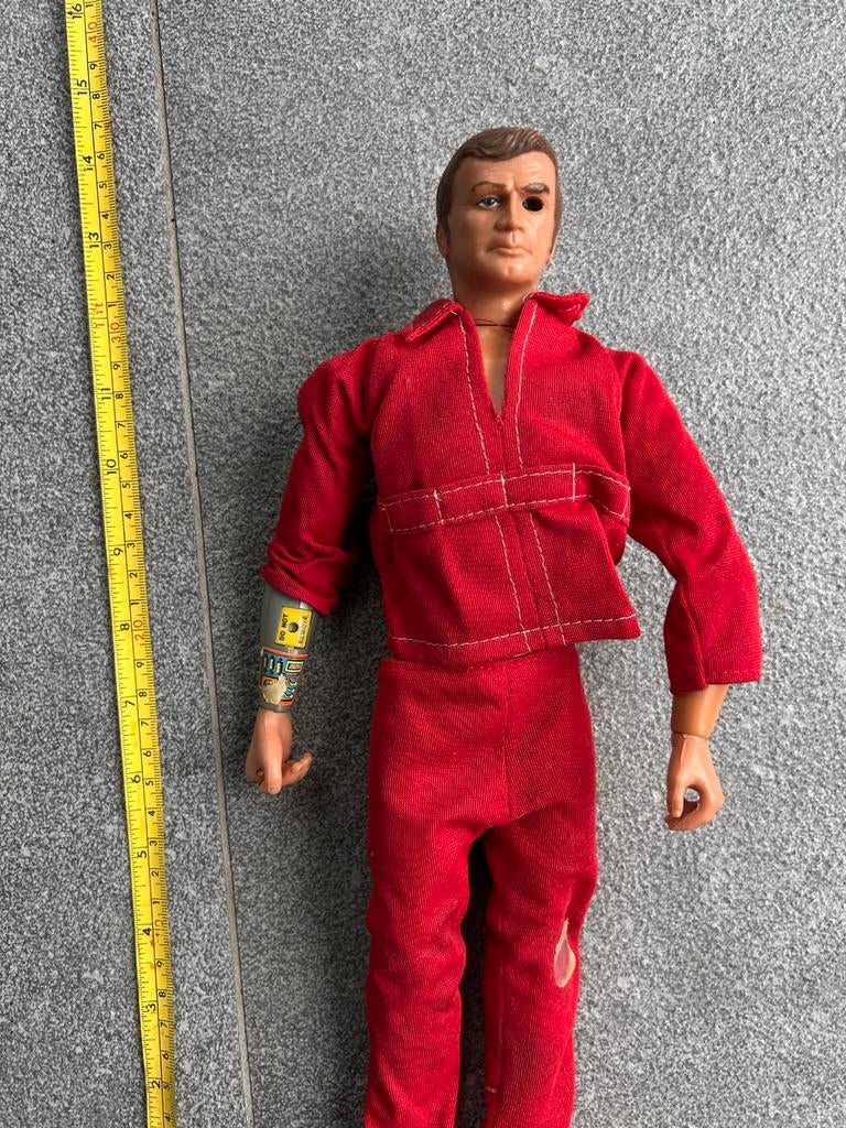 Vintage Pop six million dollar man Figuur - Rood Pak, Ophalen of Verzenden, Gebruikt