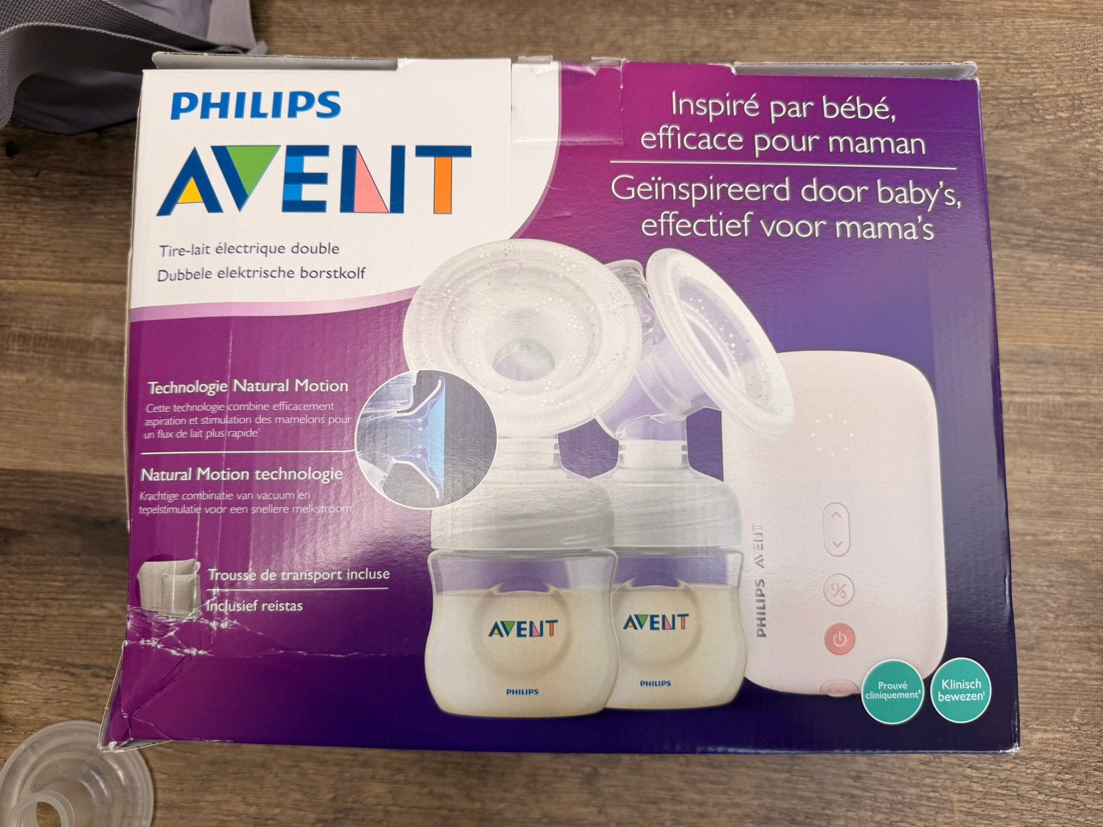 Philips Avant dubbele elektrische borstkolf + flessen/speen, Ophalen, Inclusief tas, Borstkolf, Philips Avent