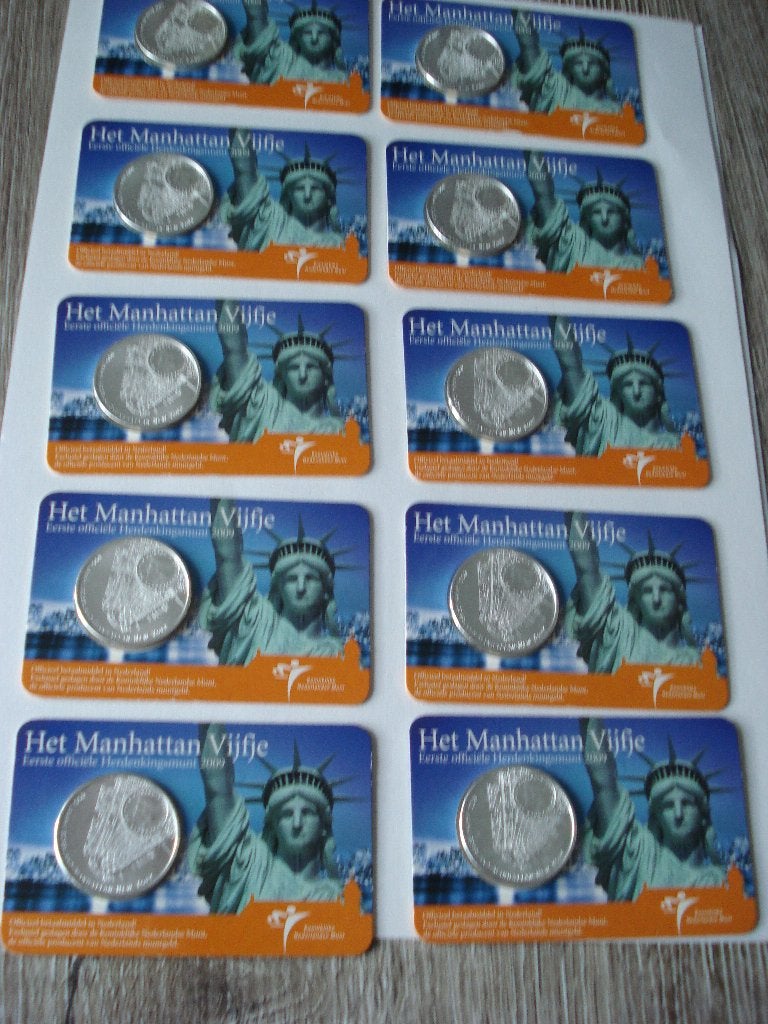 10 X MANHATTAN IN COINCARD, Ophalen of Verzenden, Vóór koninkrijk, Euro's, Setje