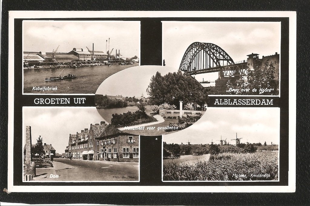 Alblasserdam, groeten uit, Verzamelen, Ophalen of Verzenden, 1940 tot 1960, Gelopen, Zuid-Holland