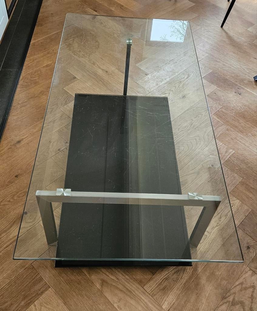 Montel glazen salontafel, Huis en Inrichting, Ophalen, 100 tot 150 cm, 50 tot 100 cm, Glas