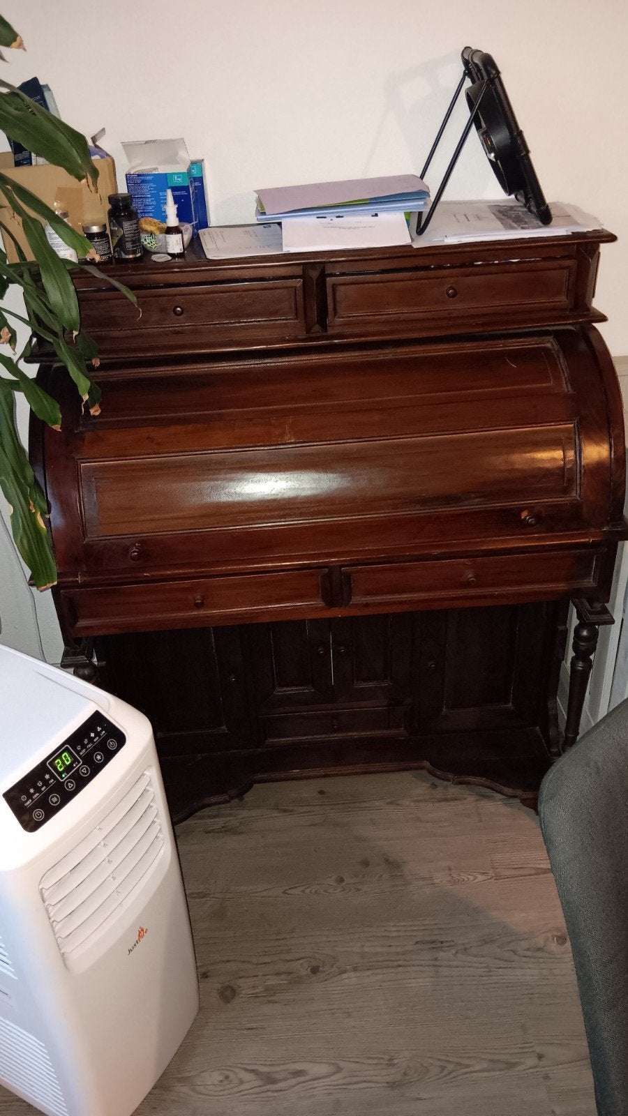 Foto 4 van Antiek Cilinderbureau / Rolbureau - Klassiek Houten Bureau