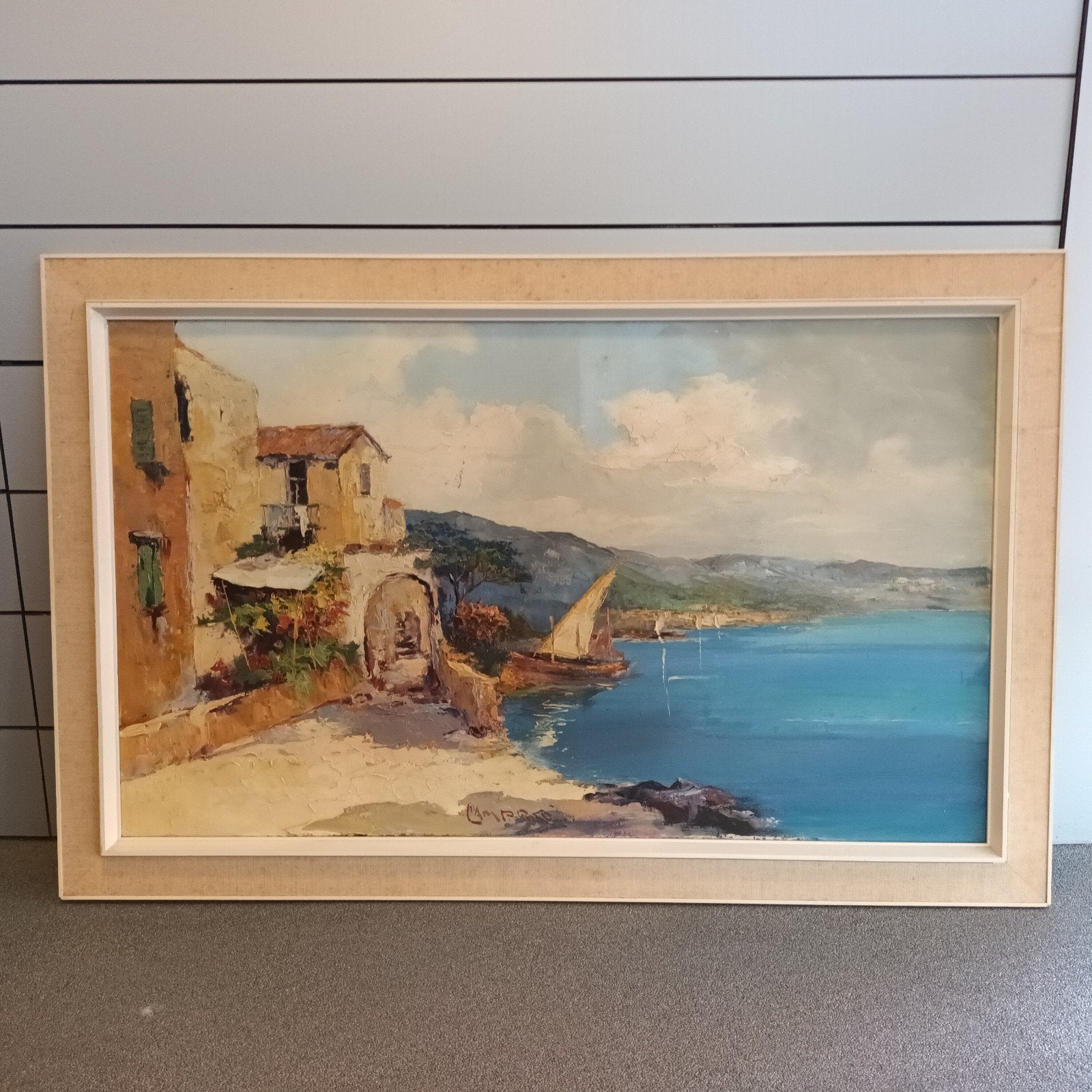 John Bevort (1917-1996), Italië,  kust aangezicht, olieverf, Ophalen