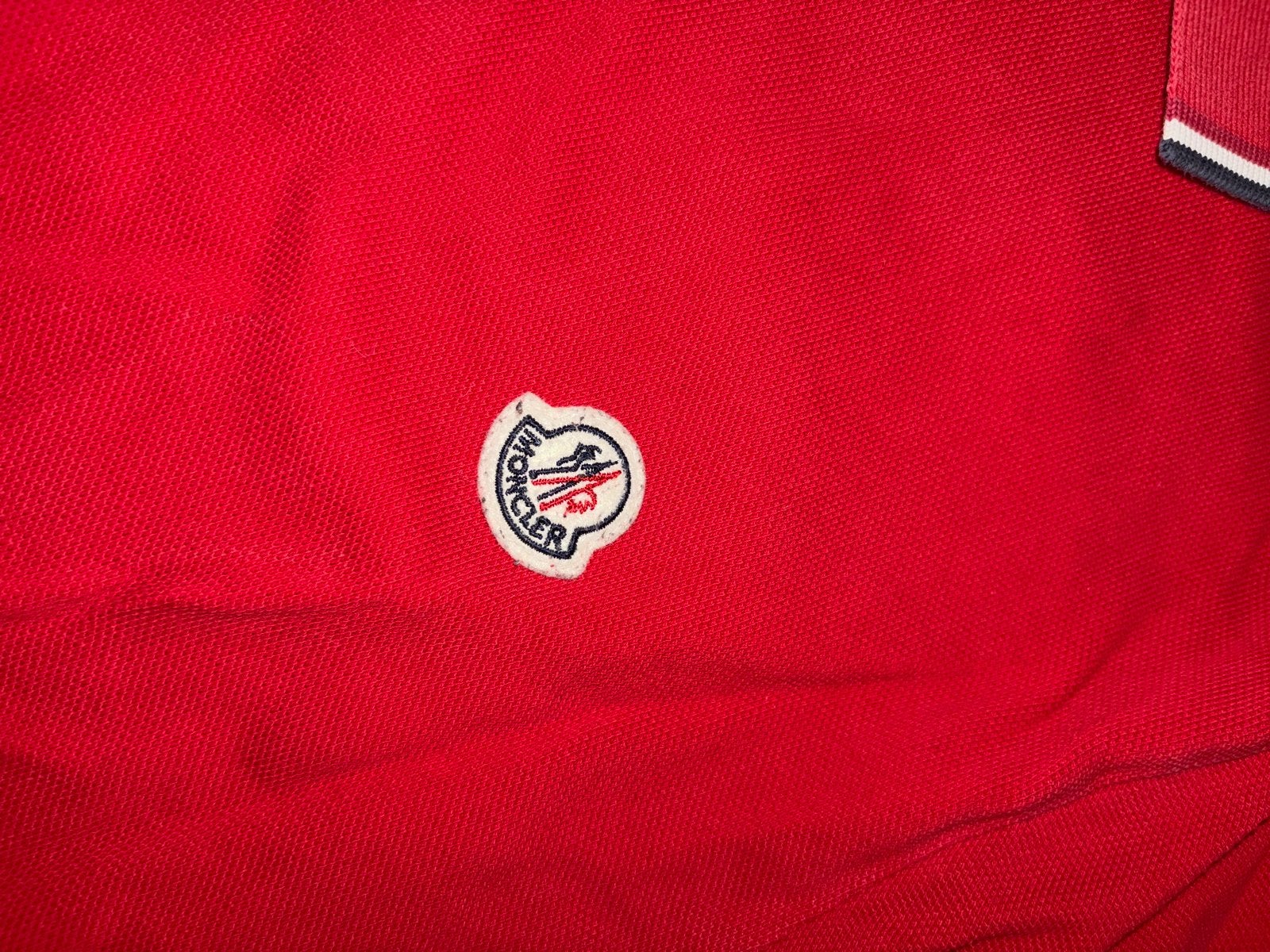 Moncler Polo Shirt Rood - Maat m, Kleding | Heren, Ophalen of Verzenden, Zo goed als nieuw, Maat 48/50 (M), Rood