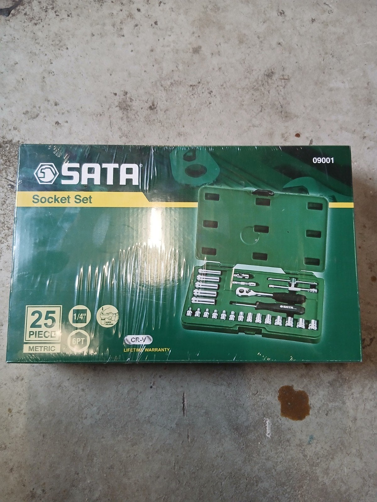 SATA 25-delige dopsleutelset 1/4" met ratel en doppen, Ophalen of Verzenden, Nieuw, Gereedschapsset, Overige merken