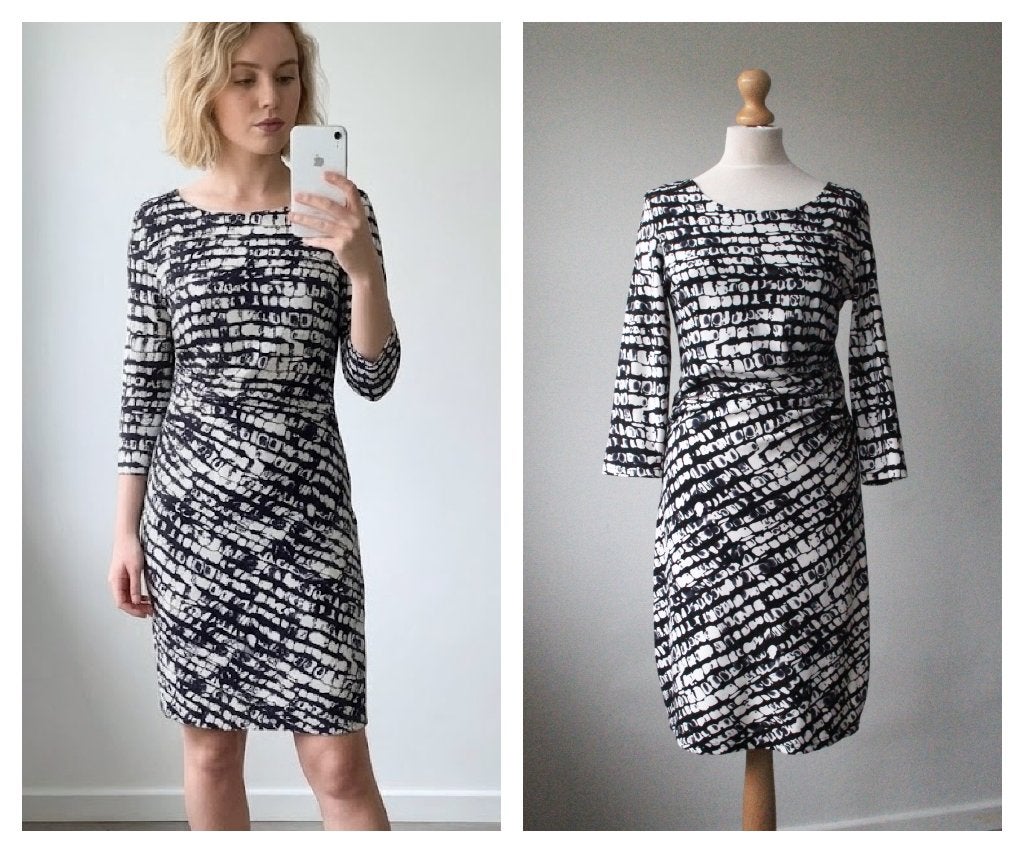 Smashed Lemon - prachtige jurk - zwart wit - maat 38, Kleding | Dames, Jurken, Zo goed als nieuw, Maat 38/40 (M), Wit, Boven de knie
