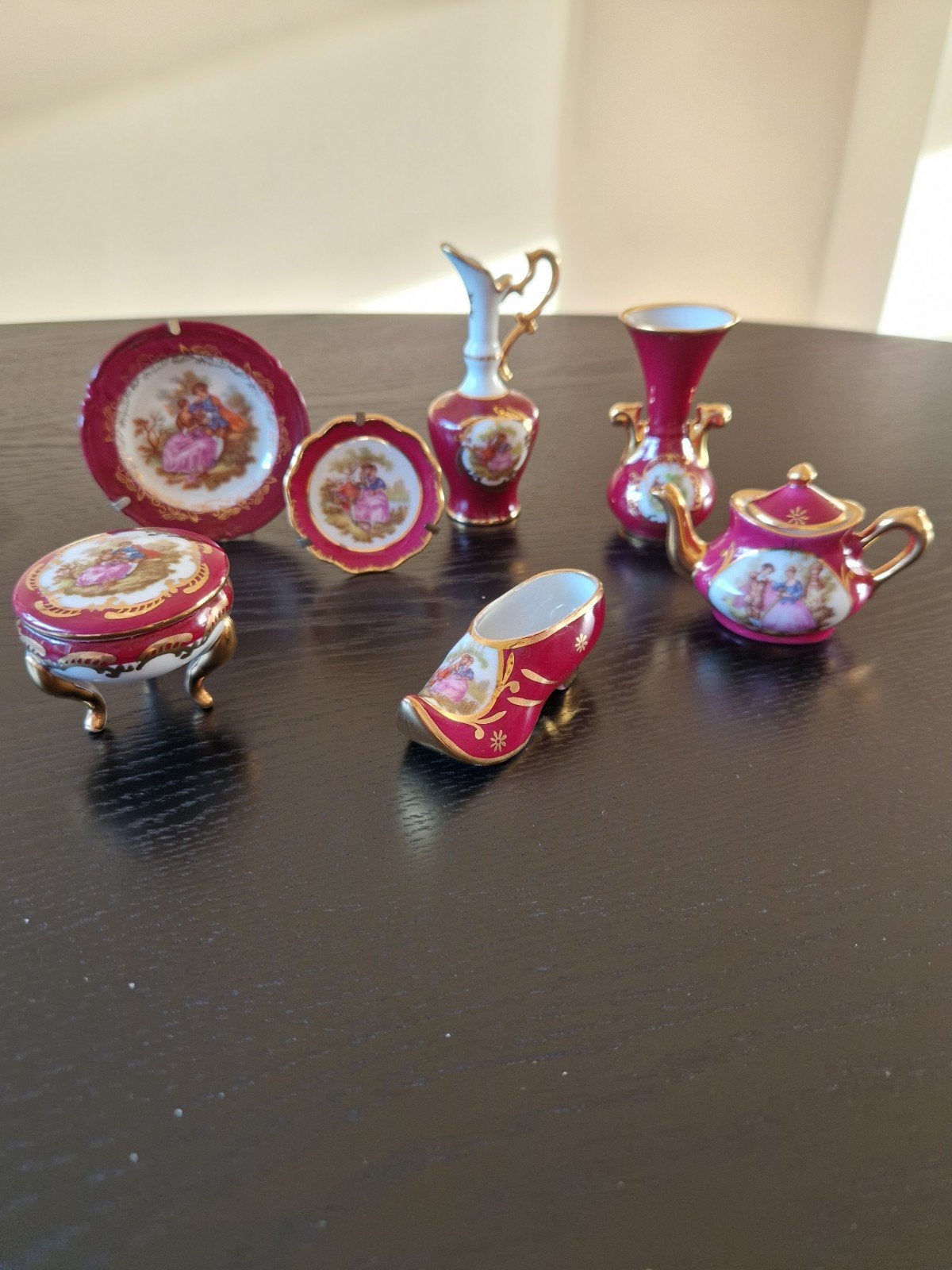 Miniatuur porseleinen set Goudeville Limoges Frankrijk, Antiek en Kunst, Ophalen of Verzenden