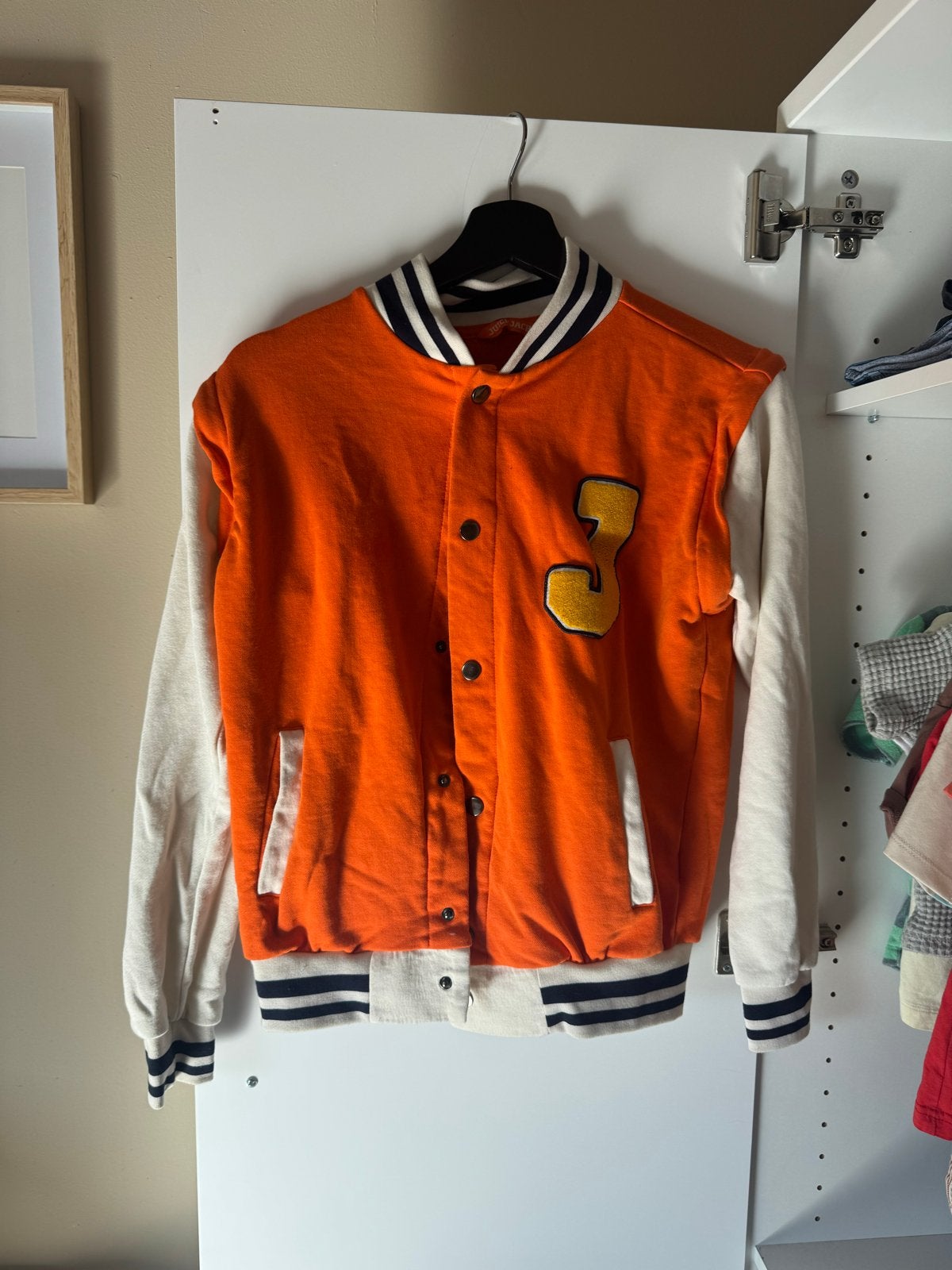 Jumbo Varsity Jasje Oranje/Wit - Maat XXS/XS, Ophalen of Verzenden, Gedragen, Maat 34 (XS) of kleiner, Oranje