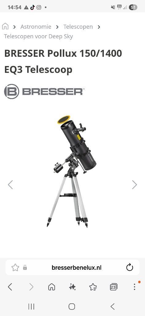Telescoop, Ophalen of Verzenden, Zo goed als nieuw, 80 tot 200 mm, Lenzentelescoop (refractor)