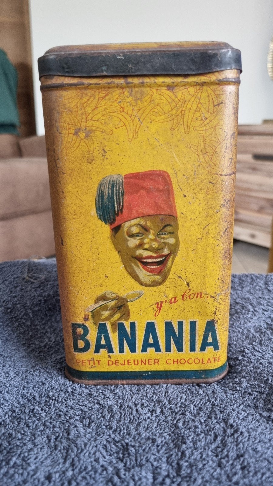 Vintage Banania Blik - Zeldzaam Verzamelobject, Verzamelen, Blikken, Ophalen of Verzenden