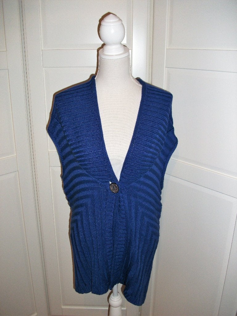 Capuccino Knithouse nieuw blauw mouwloos vest M, valt als XL, Maat 38/40 (M), Blauw, Nieuw, Ophalen of Verzenden
