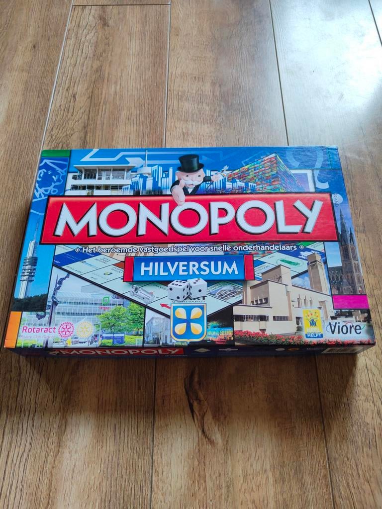 Monopoly Hilversum, Hobby en Vrije tijd, Gezelschapsspellen | Bordspellen, Ophalen of Verzenden, Zo goed als nieuw