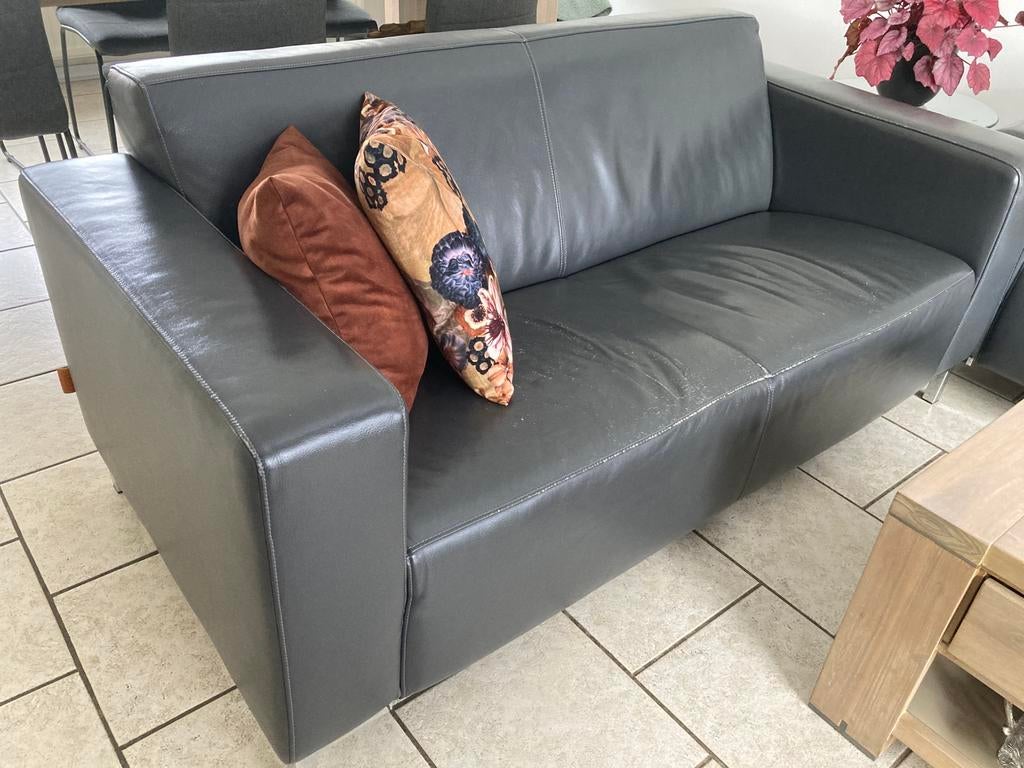 Leren bankstel 195x82. 175x82, Ophalen, Gebruikt, 150 tot 200 cm, Driepersoons