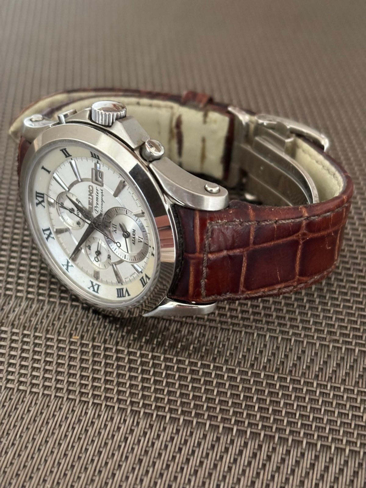 Seiko Premier chronograaf, Sieraden, Tassen en Uiterlijk, Horloges | Heren, Ophalen of Verzenden, Zo goed als nieuw, Staal, Seiko
